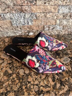 NATOR Floral Print Mule Slippers Multi